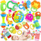 Baby Rattles Toys for 0-6 Months - 18 PCS Infant Toys 0-3 Month Old Baby Boy Girl Gifts Set with Teething and Wrist Socks Rattle Infant Newborn Se...