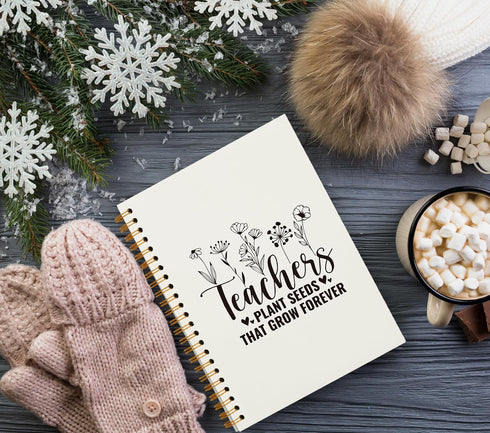 Inspirational Teacher Gifts,Office Notebook Flower Journal for Work Office School,Appreciation Gift for Teacher,Thank You Gift,Hardcover Spiral No...