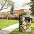 Welcome Class of 2024 Congrats Grad 28 x 40 House Flag Double Sided, Black Gold Graduation Cap Diploma Medal Garden Yard Decoration, High School C...