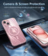 FNTCASE for iPhone 15 Case: Support Magnetic Charging Military Grade Drop Protection Anti Yellowing Cell Phone Cover - Rugged Sturdy Shockproof Pr...