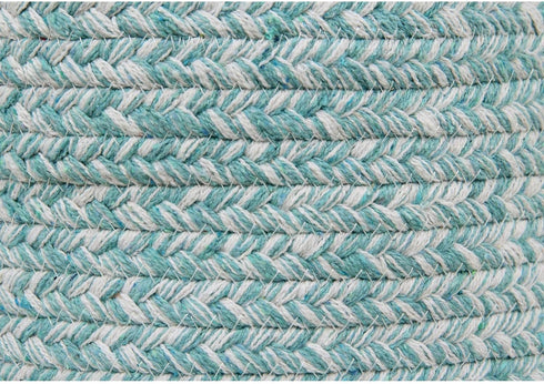 Super Area Rugs Farmhouse Braided Rug Cotton Kitchen Reversible Carpet Turquoise & White, 8" X 28" - Single Stair Tread...