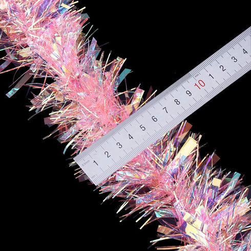 Pink Tinsel Garland for Christmas Tree Decorations Wedding Birthday Party Supplies 17 Feet...
