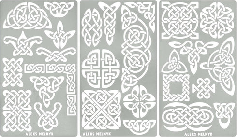 Aleks Melnyk No.37 Metal Journal Stencils, Pyrography Celtic Patterns, Celtic Knot, Viking Stencils, Wood Burning Templates, Wood Carving, Bullet ...