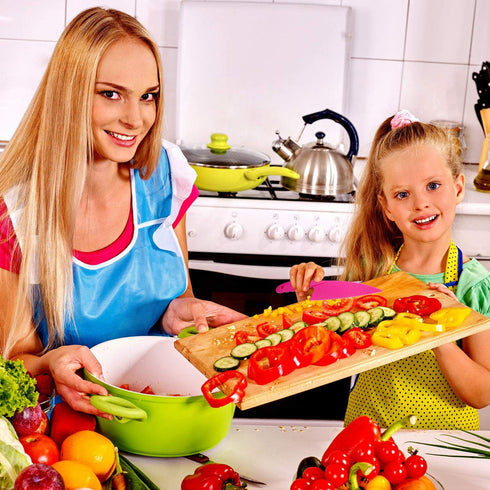 JOVITEC 8 Pcs Kid Cooking Kitchen Knife Set, Plastic Serrated Edges Children's Safe Chef Nylon Knives for Cutting Fruit Bread Cake Salad Lettuce K...