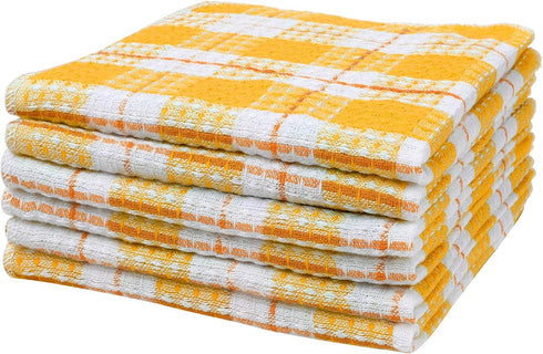 uxcell Kitchen Dish Cloths for Washing Cleaning 14" x 16" Absorbent Dish Rags Drying Dish Towels 6 Pack Orange...