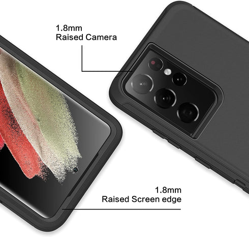 MXX Case Compatible with Galaxy S21 Ultra Case, 3-Layer Super Full Heavy Duty Body Bumper Cover/Shock Protection/Dust Proof, Designed for Samsung ...
