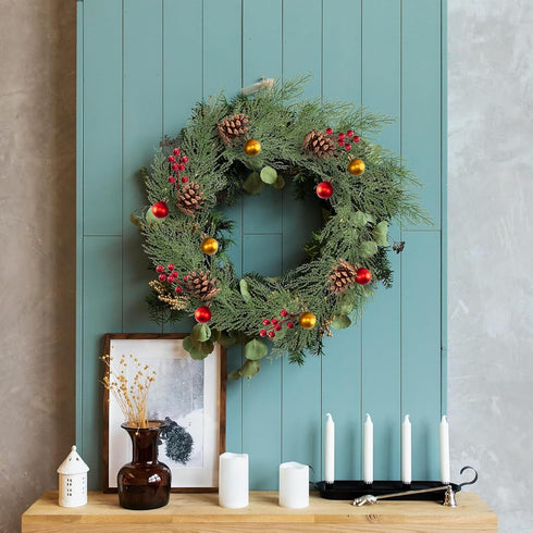 Alpurple 25 PCS Artificial Pine Branches-13.7 Inches Fake Greenery Plants Pine Sprigs-Faux Pine Leaves Picks for DIY Garland Crafts Christmas Embe...