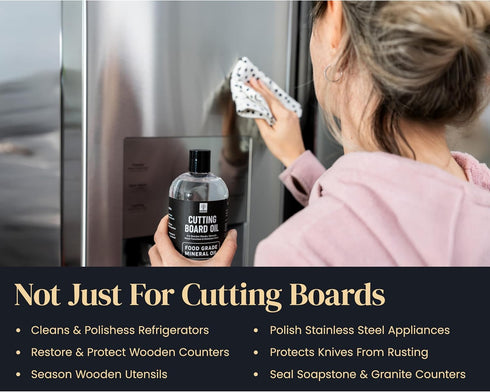 Food Grade Mineral Oil for Wood Cutting Board - 16oz, Food Safe USP Certified Cutting Board Oil & Butcher Block Conditioner for Bamboo Boards, Mar...