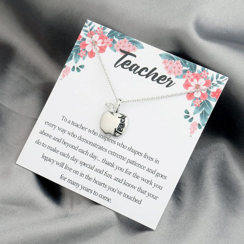 FOTAP Teacher Appreciation Gift Teachers Day Gift Apple Charm Pendant Necklace Thank You Gift for Teacher Retirement Gift For Teacher...