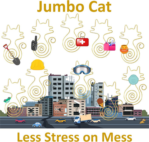 Cat Jumbo Paper Clips (3 Inch, 10 Pcs Gold Paperclips) Large Paper Clips Jumbo Colored Paper Clips Office Supplies Cute Paper Clips...