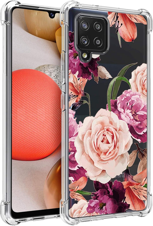 Osophter for Galaxy A42 5G Case,Samsung M42 5G Case Flower Floral for Girls Women Shock-Absorption Flexible TPU Rubber Phone Cover for Samsung Gal...