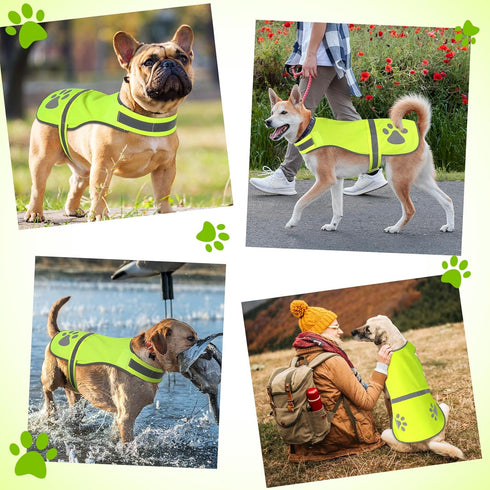 Reflective Dog Vest for Safety - High Visibility Fluorescent Pet Vest Lightweight Jacket Dog Clothes Reflective Dog Harness for Night Walking Hunt...