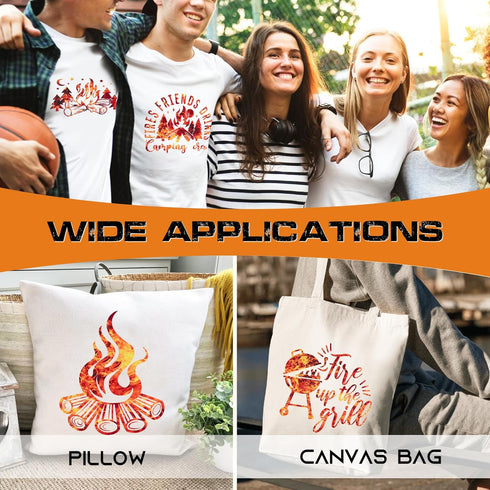 Tintnut Flame HTV Burning Fire Heat-Transfer-Vinyl-12x10 inch 6 Sheet Fire Patterned HTV Heat Transfer Vinyl T-Shirts Hats Clothing DIY Flame Iron...
