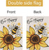 Bee Happy Garden Flag 12x18 Double Sided Vertical, Burlap Small Welcome Spring Summer Positive Garden Yard House Flags with Sunflower Decor Outsid...