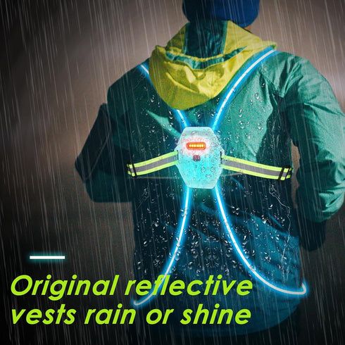 LED Reflective Vest With Front Light,Multi-Color High Visibility Reflective Running Vest, for Running or Cycling USB Charging Running Gear, Adjust...