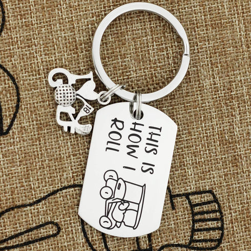 Kivosliviz Golf Gift Golfer Keychain How I Roll Golfers Keychains Gift for A Golfer Lover...