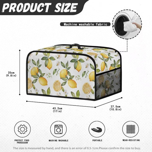 Crock for Pot Cover 6-8 qt Yellow Lemon Slow Cooker Dust Cover with Pocket for Accessories Keep Slow Cooker Free From Dust...
