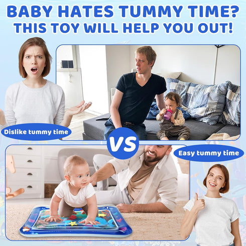 Inflatable Tummy Time Mat - Baby Water Mat, Baby Toys for 3 to 24 Months, Premium Baby Play Mat Tummy Time Toys, Promote Development Infant Toys B...