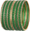 Efulgenz Indian Bangles for Women Indian Bangle Set Rhinestone CZ Plain Metal Bracelet Bangle Jewelry for Women (Green, 2-6)...