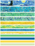 Washi Tape Set of 12 Rolls,Van Gogh Starry Night Decorative Green Leaves Floral Blue Yellow Washi Masking Tape Sets for Craft,Kids,Scrapbook,DIY,G...