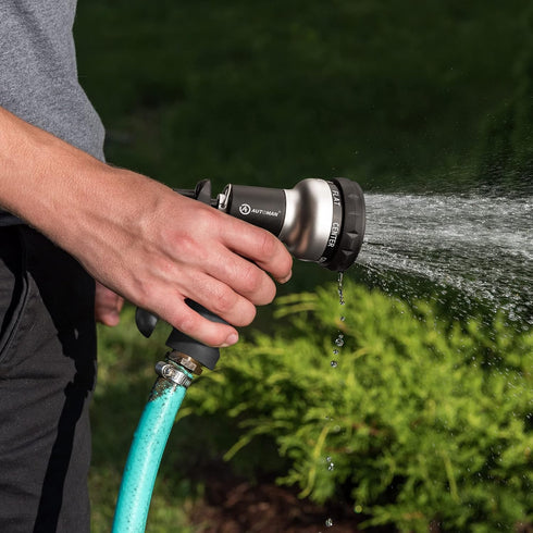 AUTOMAN-Garden-Hose-Nozzle, ABS Water Spray Nozzle, 7 Adjustable Watering Patterns, Slip Resistant for Watering Plants, Lawn& Garden, Washing Cars...