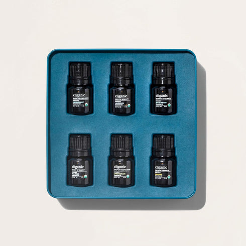 Cliganic Organic Aromatherapy Essential Oils Set (Top 6 - The Essentials), 100% Pure Natural - Peppermint, Lavender, Eucalyptus, Tea Tree, Lemongr...
