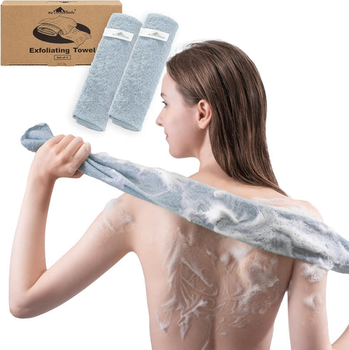 myHomeBody Exfoliating Washcloths for Showering, Loofah Exfoliating Body Scrubber, Asian Exfoliating Washcloth, Loofah Back Scrubber for Shower, S...