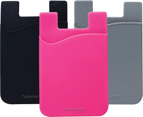 USA Merchant Card Holder for Back of Phone - Silicone Stick on Cell Phone Wallet for Credit Card, ID, Business Card - iPhone, Android and Most Sma...