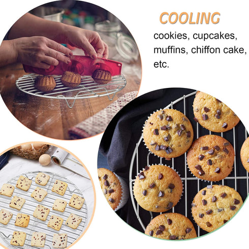 P&P CHEF 10½ Inch Cooking Rack Round, Stainless Steel Round Rack for Cooking Cooling Steaming Baking, Fit Air Fryer Pot Pressure Cooker, 2 Pack -O...