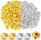 200pcs 5mm Crimp Bead Knot Covers Metal Half Round Open Crimp Beads Knot Covers Caps Jewelry Crimp Covers for Craft Supplies DIY Jewelry Making Ac...