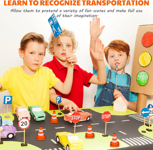 STOBOK Traffic Cone, 14pcs Traffic Signs Toys Miniature Traffic Road Cone Construction Toys Mini Cones Kids DIY Traffic Roadblock Toy for Kids Edu...