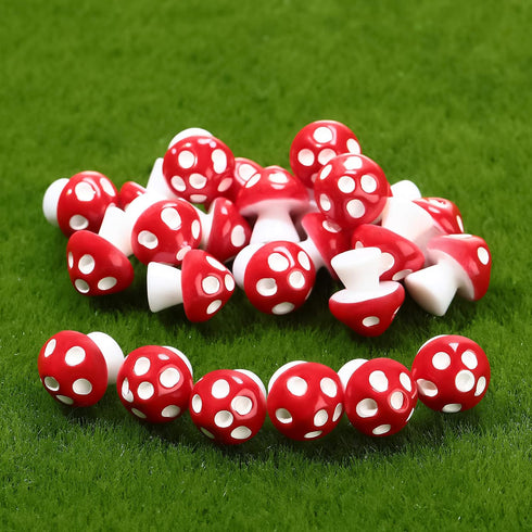 Jetec 24 Pcs Mini Mushrooms for Garden Miniatures Mushroom Figurines Garden Accessories Mushroom Model Decoration Landscape Plant Pot Bonsai Craft...