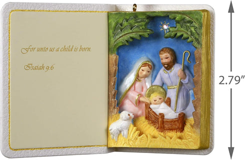 Hallmark Keepsake Christmas 2019 Year Dated Nativity Bible Religious Ornament...