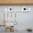 Dseap Pot Rack - Pots and Pans Hanging Rack Rail with 8 Hooks, Double Bars, Pot Hangers for Kitchen, Wall Mounted, White...