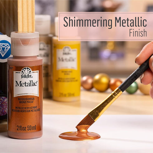 FolkArt Metallic Acrylic Paint in Assorted Colors (2 oz), 577, Sashara Gold...