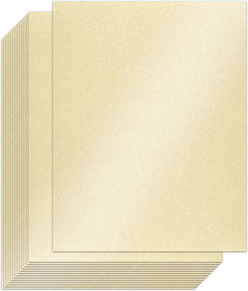 Gondiane OffWhite Shimmer Paper,24 sheets Pearlized Coating Cardstock Paper 8.5 x 11 Inches for DIY Cards, Invitations,Scrapbooking,Certificates a...