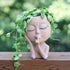 SnugMaker Succulent Face Planters, Face Flower Head Pot for Indoor Outdoor Plants with Drainage Hole Closed Eyes(Brown)...