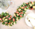 Miracliy 8Pcs 66FT Flower Garland, Orange and Champagne Artificial Rose Floral Vines Fake Hanging Spring Flower Garland for Wall Backdrop Wedding ...