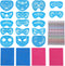 22 Pcs Face Paint Stencils Kit - 17 Reusable Face Painting Stencils with 4 Stickers and 900 Body Gems, Bat & Butterfly Designs for Halloween Parti...