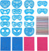 22 Pcs Face Paint Stencils Kit - 17 Reusable Face Painting Stencils with 4 Stickers and 900 Body Gems, Bat & Butterfly Designs for Halloween Parti...