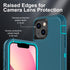 for iphone 13 Mini Case, Military Grade 3 in 1 Heavy Duty Shockproof/Drop Proof/Dust Proof Case with 2Pcs Tempered Glass Screen Protector (Blue/Tu...