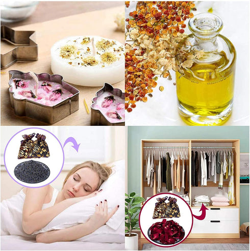 20 Bags Dried Flowers,100% Natural Dried Flowers Herbs Kit for Soap Making, DIY Candle Making,Bath - Include Rose Petals,Lavender,Don't Forget Me,...
