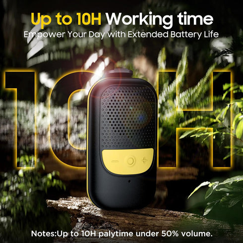 Temdan Wearable Bluetooth Speaker, Clip-On Portable Speaker with Built-in Mics for Hands-Free Music and Calls, Up to 10 Hours Battery Life,Mini Ou...