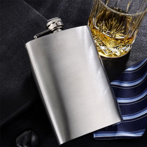 GENNISSY 10oz Hip Flask for Liquor - 304 Stainless Steel Silver, Leakproof with Funnel & Never Lose Cap, Gift for Men Women (Groomsmen, Camping, W...