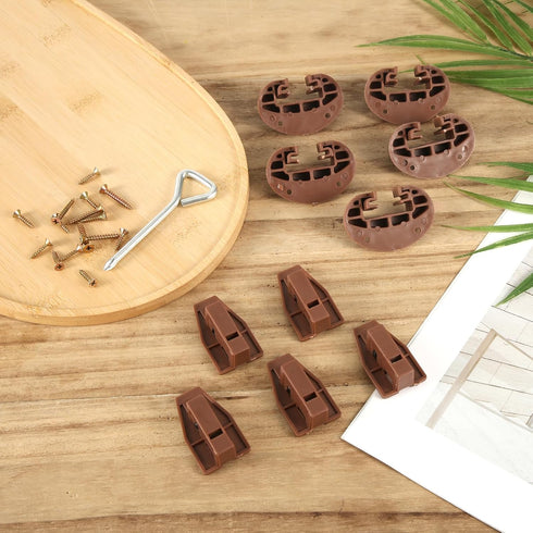 5 Sets Drawer Guide Kit, Undermount Replacement Drawer Slides Stopper Plastic with Rollers Base Dresser Bottom Mount Drawer Parts Drawer Repair Ki...