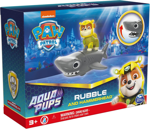 Paw Patrol, Aqua Pups Rubble and Hammerhead Action Figures Set, Kids Toys for Ages 3 and up...