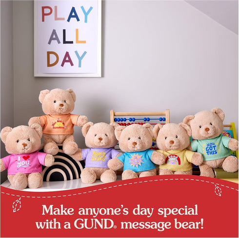 GUND “I'm The Big Sister” Sustainable Message Bear with Pink T-Shirt, Teddy Bear Made from 100% Recycled Materials for Ages 1 and Up, Tan, 12”...