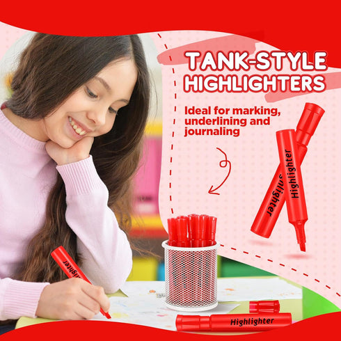 Qilery Tank Style Highlighters 30 Pack Chisel Tip Highlighters Markers Quick Drying Fluorescent Highlighters for Kids Classroom Office School Gift...
