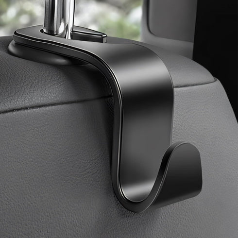 Car Seat Headrest Hook 4 Pack - Universal Auto Seat Hook Hanger Storage Organizer Holder (Black)...