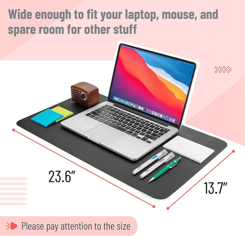 Mr. Pen- Desk Mat, Dual-Sided, 23.6" x 13.7",Dual Sided Desk Mat, Leather Desk Pad, Desk Mouse Pad, Desk Cover Mat, Keyboard Mat, Desk Mat for Des...